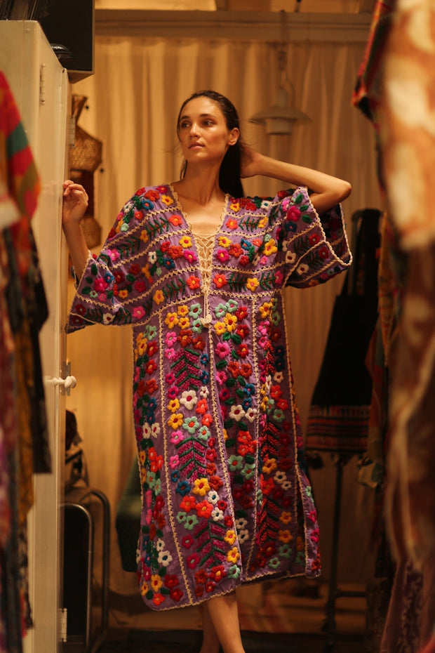 HEAVY EMBROIDERED KAFTAN ANTHARA - sustainably made MOMO NEW YORK sustainable clothing, dresskaftan slow fashion