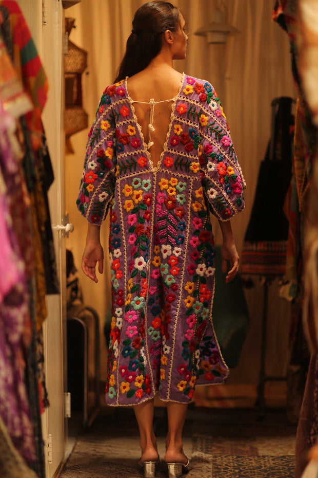 HEAVY EMBROIDERED KAFTAN ANTHARA - sustainably made MOMO NEW YORK sustainable clothing, dresskaftan slow fashion