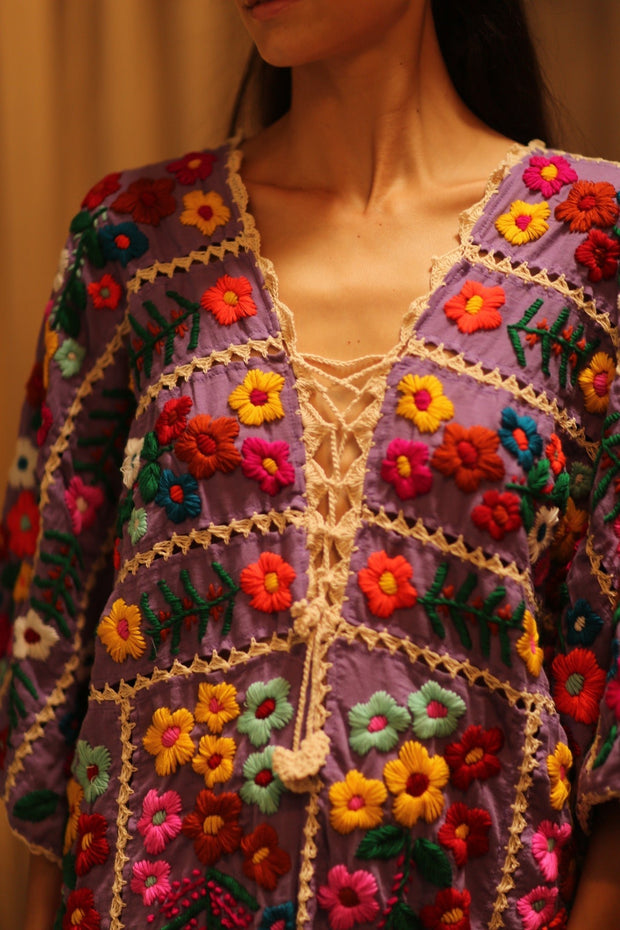 HEAVY EMBROIDERED KAFTAN ANTHARA - sustainably made MOMO NEW YORK sustainable clothing, dresskaftan slow fashion