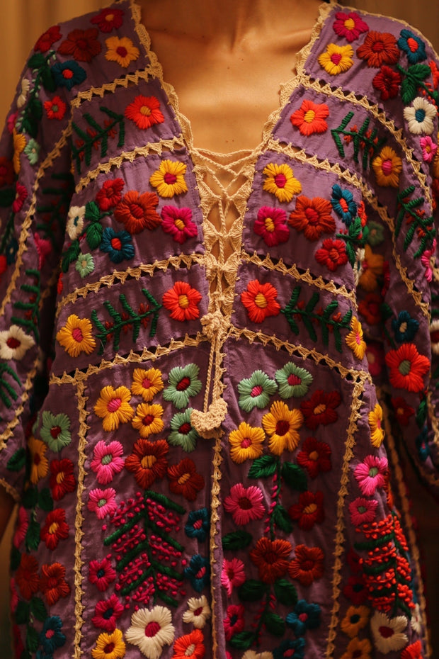 HEAVY EMBROIDERED KAFTAN ANTHARA - sustainably made MOMO NEW YORK sustainable clothing, dresskaftan slow fashion