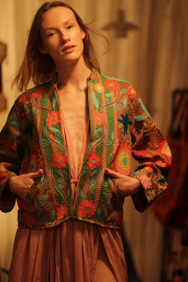 JACKET INGRID ALORA EMBROIDERED - sustainably made MOMO NEW YORK sustainable clothing, coatandjacket slow fashion