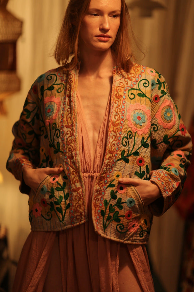 JACKET INGRID LILY EMBROIDERED - sustainably made MOMO NEW YORK sustainable clothing, coatandjacket slow fashion