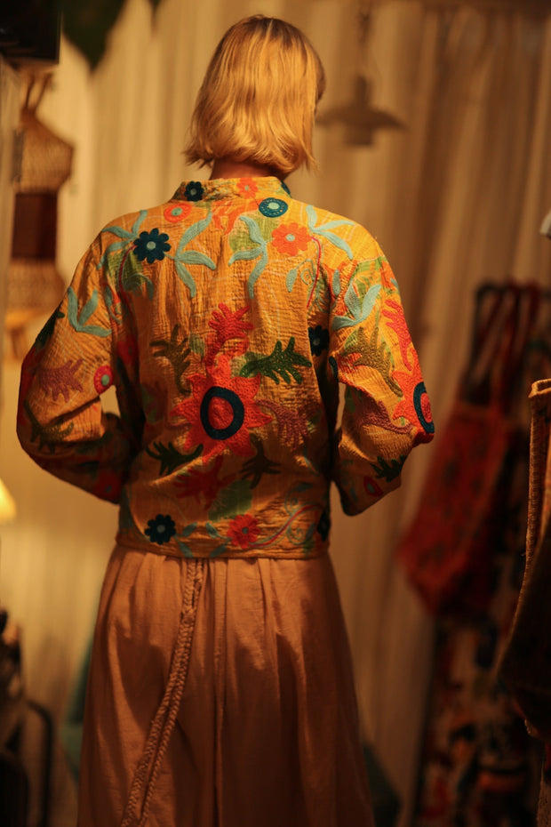 JACKET INGRID MICA EMBROIDERED - sustainably made MOMO NEW YORK sustainable clothing, coatandjacket slow fashion