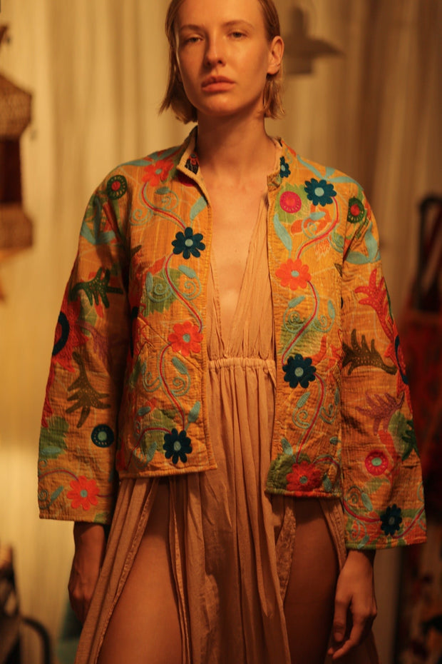 JACKET INGRID MICA EMBROIDERED - sustainably made MOMO NEW YORK sustainable clothing, coatandjacket slow fashion