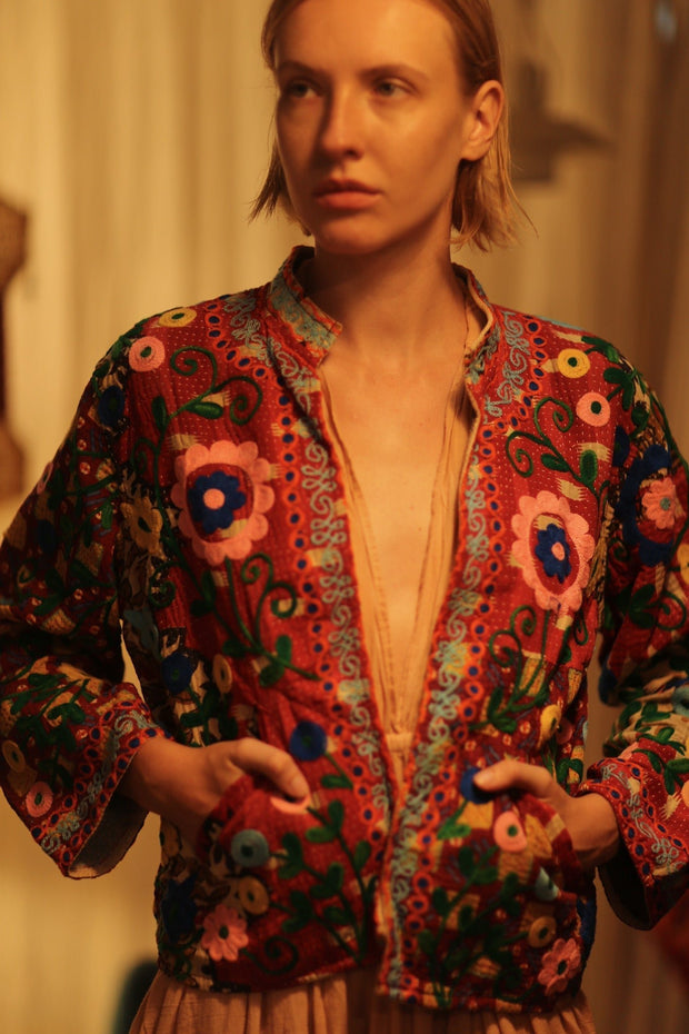 JACKET INGRID ZARINA EMBROIDERED - sustainably made MOMO NEW YORK sustainable clothing, coatandjacket slow fashion