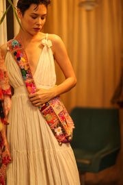 JAIDEE EMBROIDERED PATCHWORK BAG - sustainably made MOMO NEW YORK sustainable clothing, bag slow fashion