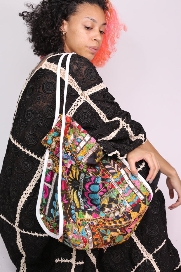 JINNY EMBROIDERED BAG - sustainably made MOMO NEW YORK sustainable clothing, bag slow fashion