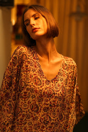 KAFTAN DRESS YAYA INDIAN SUMMER - sustainably made MOMO NEW YORK sustainable clothing, dress slow fashion