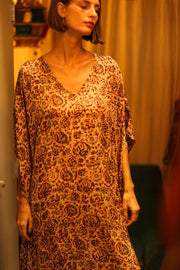 KAFTAN DRESS YAYA INDIAN SUMMER - sustainably made MOMO NEW YORK sustainable clothing, dress slow fashion
