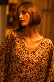 KAFTAN DRESS YAYA INDIAN SUMMER - sustainably made MOMO NEW YORK sustainable clothing, dress slow fashion