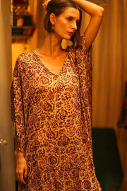 KAFTAN DRESS YAYA INDIAN SUMMER - sustainably made MOMO NEW YORK sustainable clothing, dress slow fashion