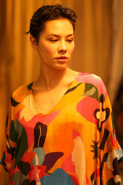 KAFTAN DRESS YAYA MULTI WERUSHKA - sustainably made MOMO NEW YORK sustainable clothing, dresskaftan slow fashion