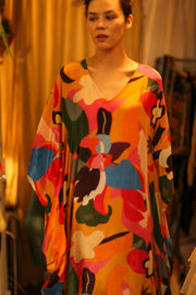 KAFTAN DRESS YAYA MULTI WERUSHKA - sustainably made MOMO NEW YORK sustainable clothing, dresskaftan slow fashion