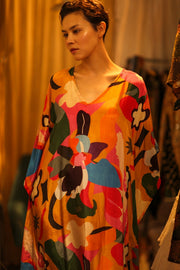 KAFTAN DRESS YAYA MULTI WERUSHKA - sustainably made MOMO NEW YORK sustainable clothing, dresskaftan slow fashion
