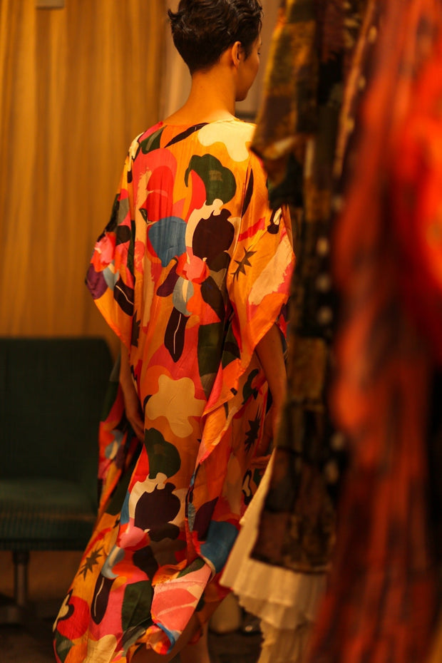 KAFTAN DRESS YAYA MULTI WERUSHKA - sustainably made MOMO NEW YORK sustainable clothing, dresskaftan slow fashion
