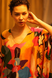 KAFTAN DRESS YAYA MULTI WERUSHKA - sustainably made MOMO NEW YORK sustainable clothing, dresskaftan slow fashion