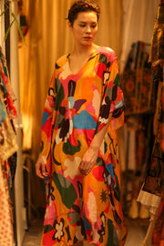 KAFTAN DRESS YAYA MULTI WERUSHKA - sustainably made MOMO NEW YORK sustainable clothing, dresskaftan slow fashion