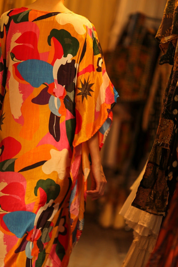 KAFTAN DRESS YAYA MULTI WERUSHKA - sustainably made MOMO NEW YORK sustainable clothing, dresskaftan slow fashion