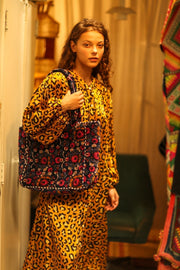 KALI VELVET BAG BOHO FLOWER M - sustainably made MOMO NEW YORK sustainable clothing, bag slow fashion