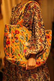 KALI VELVET BAG CACTUS ORANGE M - sustainably made MOMO NEW YORK sustainable clothing, bag slow fashion