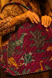 KALI VELVET BAG FUCHSIA SAFARI L - sustainably made MOMO NEW YORK sustainable clothing, bag slow fashion