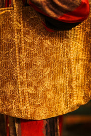 KALI VELVET BAG GOLDEN FLOWER L - sustainably made MOMO NEW YORK sustainable clothing, bag slow fashion