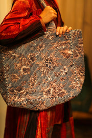 KALI VELVET BAG ROMANTIC GREY L - sustainably made MOMO NEW YORK sustainable clothing, bag slow fashion