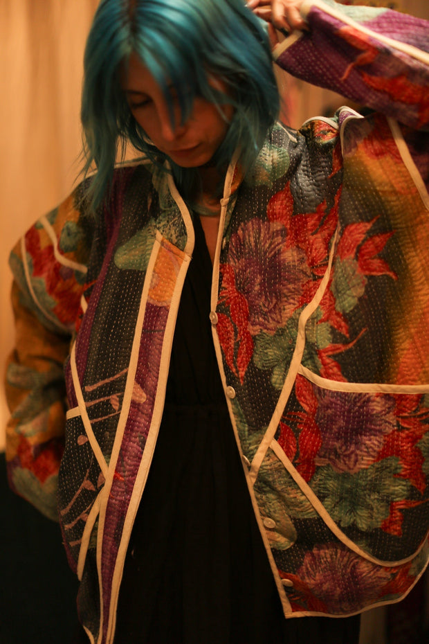 KANTHA ARTISAN JACKET MELEK - sustainably made MOMO NEW YORK sustainable clothing, bestseller slow fashion