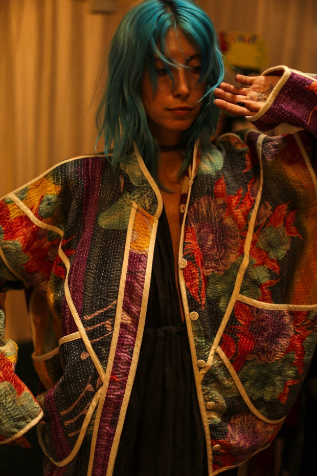 KANTHA ARTISAN JACKET MELEK - sustainably made MOMO NEW YORK sustainable clothing, bestseller slow fashion