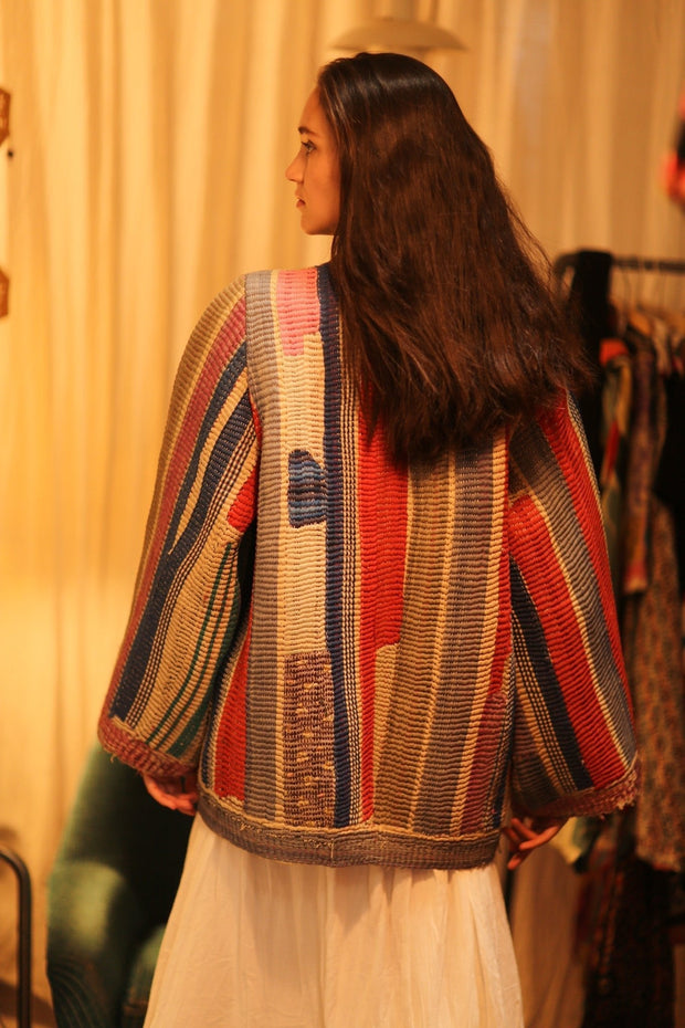 KANTHA ARTIST KIMONO LANA - sustainably made MOMO NEW YORK sustainable clothing, coatandjacket slow fashion