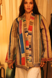 KANTHA ARTIST KIMONO LANA - sustainably made MOMO NEW YORK sustainable clothing, coatandjacket slow fashion