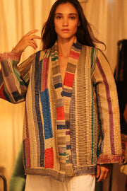 KANTHA ARTIST KIMONO LANA - sustainably made MOMO NEW YORK sustainable clothing, coatandjacket slow fashion