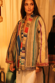 KANTHA ARTIST KIMONO LANA - sustainably made MOMO NEW YORK sustainable clothing, coatandjacket slow fashion
