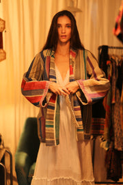 KANTHA ARTIST KIMONO LANA - sustainably made MOMO NEW YORK sustainable clothing, coatandjacket slow fashion
