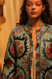 KANTHA EMBROIDERED JACKET ANTONA - sustainably made MOMO NEW YORK sustainable clothing, coatandjacket slow fashion