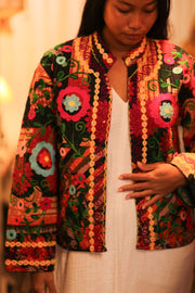 KANTHA EMBROIDERED JACKET INGRID DUSTIN - sustainably made MOMO NEW YORK sustainable clothing, bestseller slow fashion