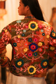 KANTHA EMBROIDERED JACKET INGRID HUGS - sustainably made MOMO NEW YORK sustainable clothing, bestseller slow fashion