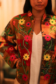KANTHA EMBROIDERED JACKET INGRID MANU - sustainably made MOMO NEW YORK sustainable clothing, bestseller slow fashion