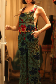 KANTHA EMBROIDERED JUMPSUIT ALEX - sustainably made MOMO NEW YORK sustainable clothing, jumpsuit slow fashion