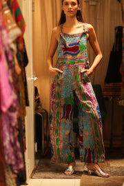 KANTHA EMBROIDERED JUMPSUIT FREYA - sustainably made MOMO NEW YORK sustainable clothing, jumpsuit slow fashion