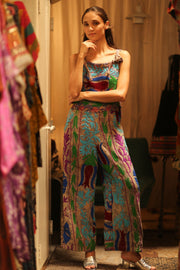 KANTHA EMBROIDERED JUMPSUIT FREYA - sustainably made MOMO NEW YORK sustainable clothing, jumpsuit slow fashion