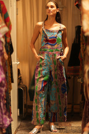 KANTHA EMBROIDERED JUMPSUIT FREYA - sustainably made MOMO NEW YORK sustainable clothing, jumpsuit slow fashion