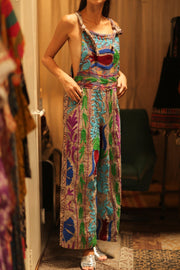 KANTHA EMBROIDERED JUMPSUIT FREYA - sustainably made MOMO NEW YORK sustainable clothing, jumpsuit slow fashion