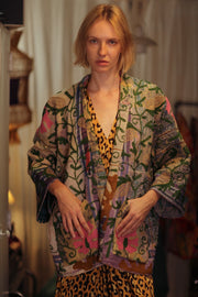 KANTHA EMBROIDERED KIMONO MONTY DECO - sustainably made MOMO NEW YORK sustainable clothing, embellished slow fashion