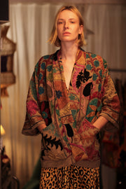 KANTHA EMBROIDERED KIMONO MONTY - sustainably made MOMO NEW YORK sustainable clothing, embellished slow fashion