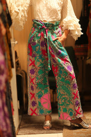 KANTHA EMBROIDERED PANTS WISSA - sustainably made MOMO NEW YORK sustainable clothing, new slow fashion