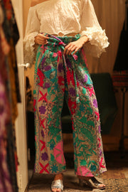 KANTHA EMBROIDERED PANTS WISSA - sustainably made MOMO NEW YORK sustainable clothing, new slow fashion