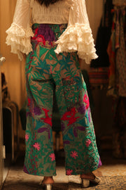KANTHA EMBROIDERED PANTS WISSA - sustainably made MOMO NEW YORK sustainable clothing, new slow fashion