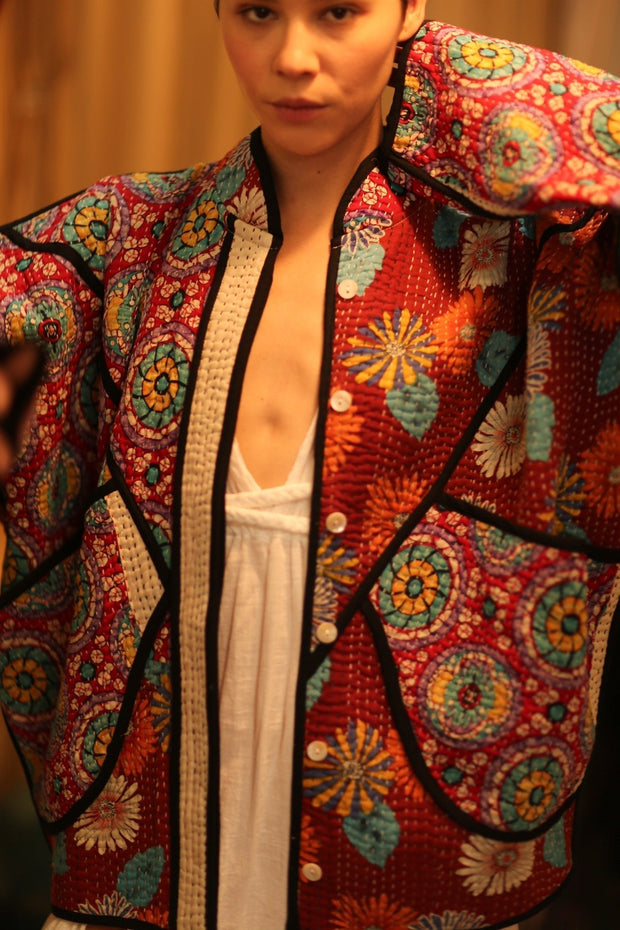 KANTHA JACCKET CANDY - sustainably made MOMO NEW YORK sustainable clothing, coatandjacket slow fashion