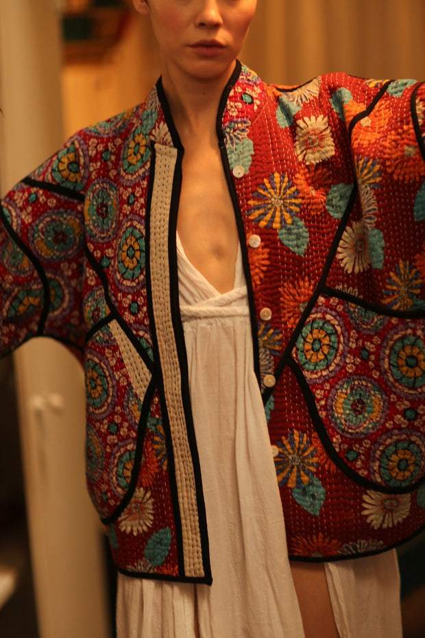 KANTHA JACCKET CANDY - sustainably made MOMO NEW YORK sustainable clothing, coatandjacket slow fashion